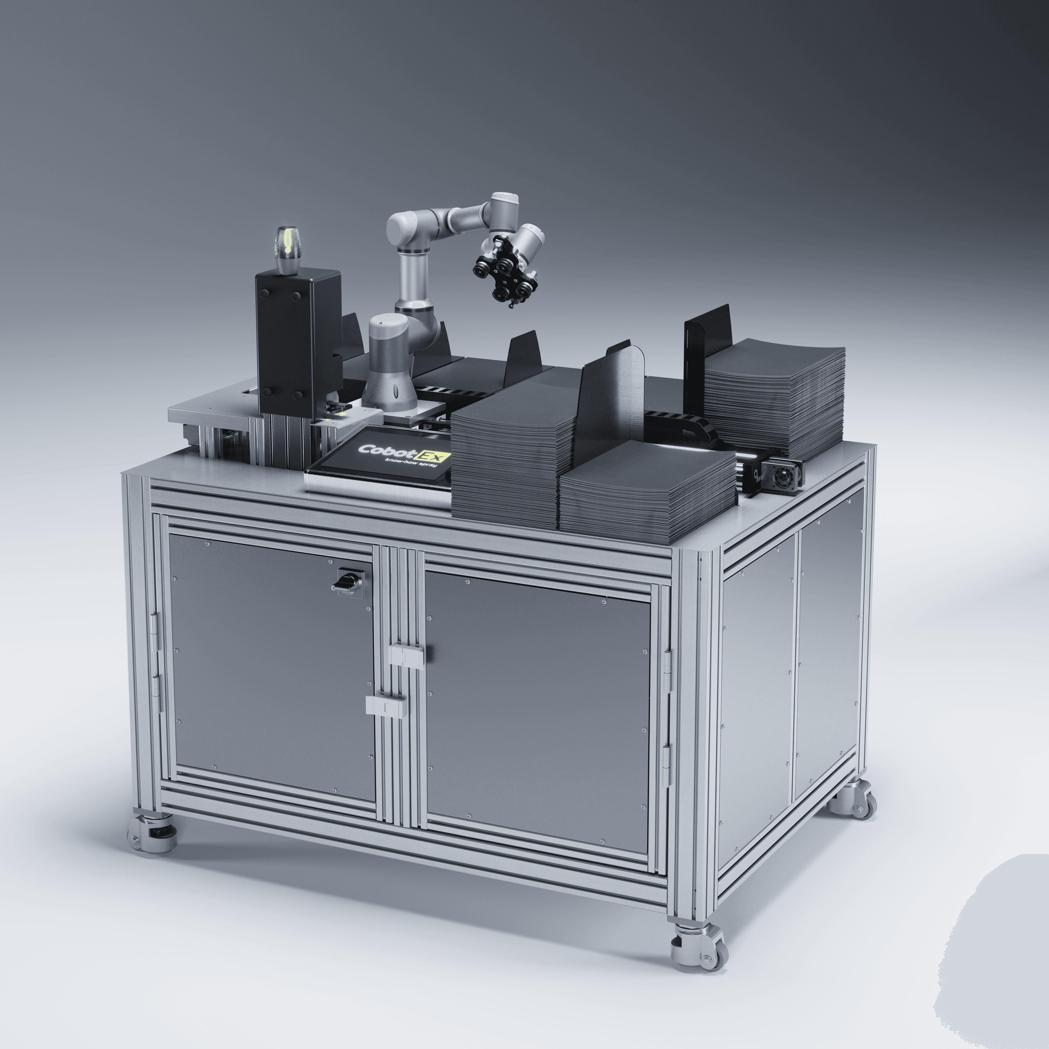 Automated rubber part testing with UR3e on a linear axis